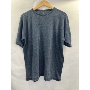 45r 45rpm vintage blue 100% linen T-shirt, 5/2XL, Made in JAPAN